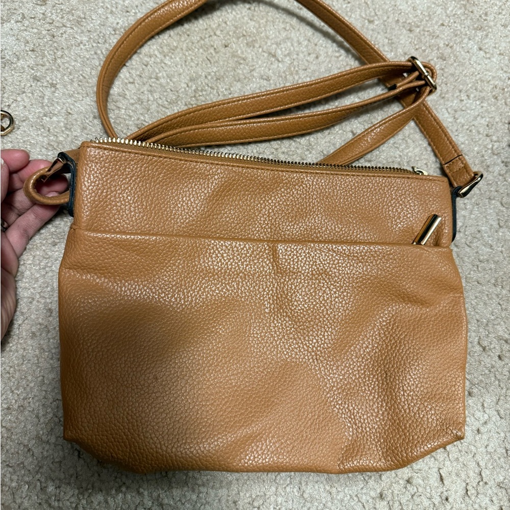 a new day Tan Crossbody Bag with Adjustable Strap and Medium Size